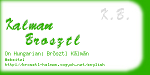 kalman brosztl business card