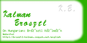 kalman brosztl business card